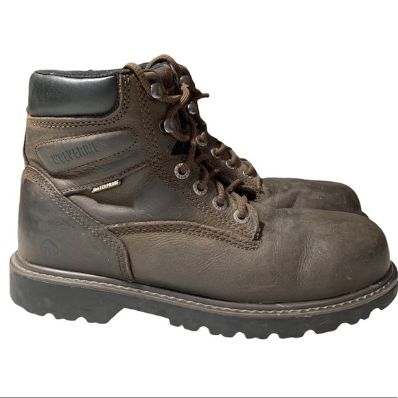 Wolverine Mens Floorhand W10633 Brown 6" Waterproof Steel Toe Boots Size 9 EW - Picture 1 of 11